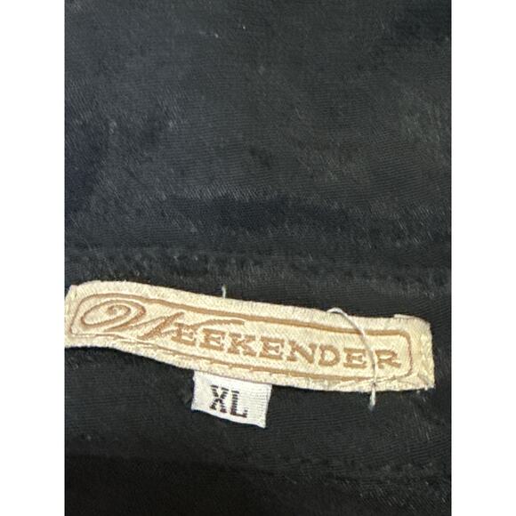 Weekender Black Long Sleeve Pintucked Pleated Button Down Mini Shirt Dress Sz XL - Picture 3 of 3